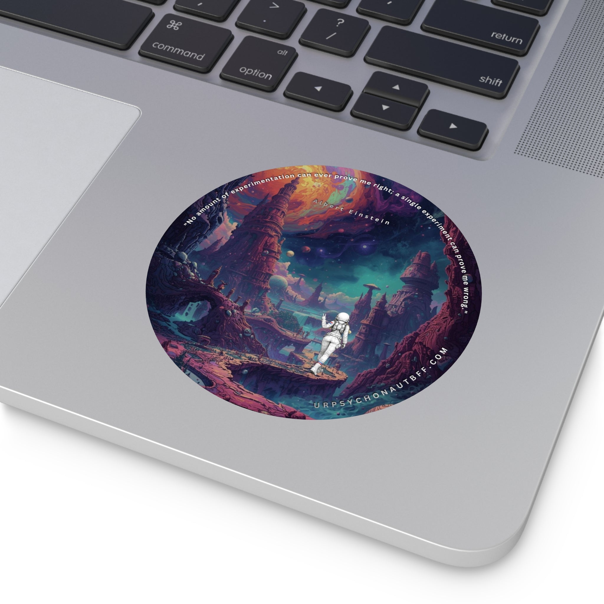 Albert Einstein No amount Quote Water-Resistant Sticker