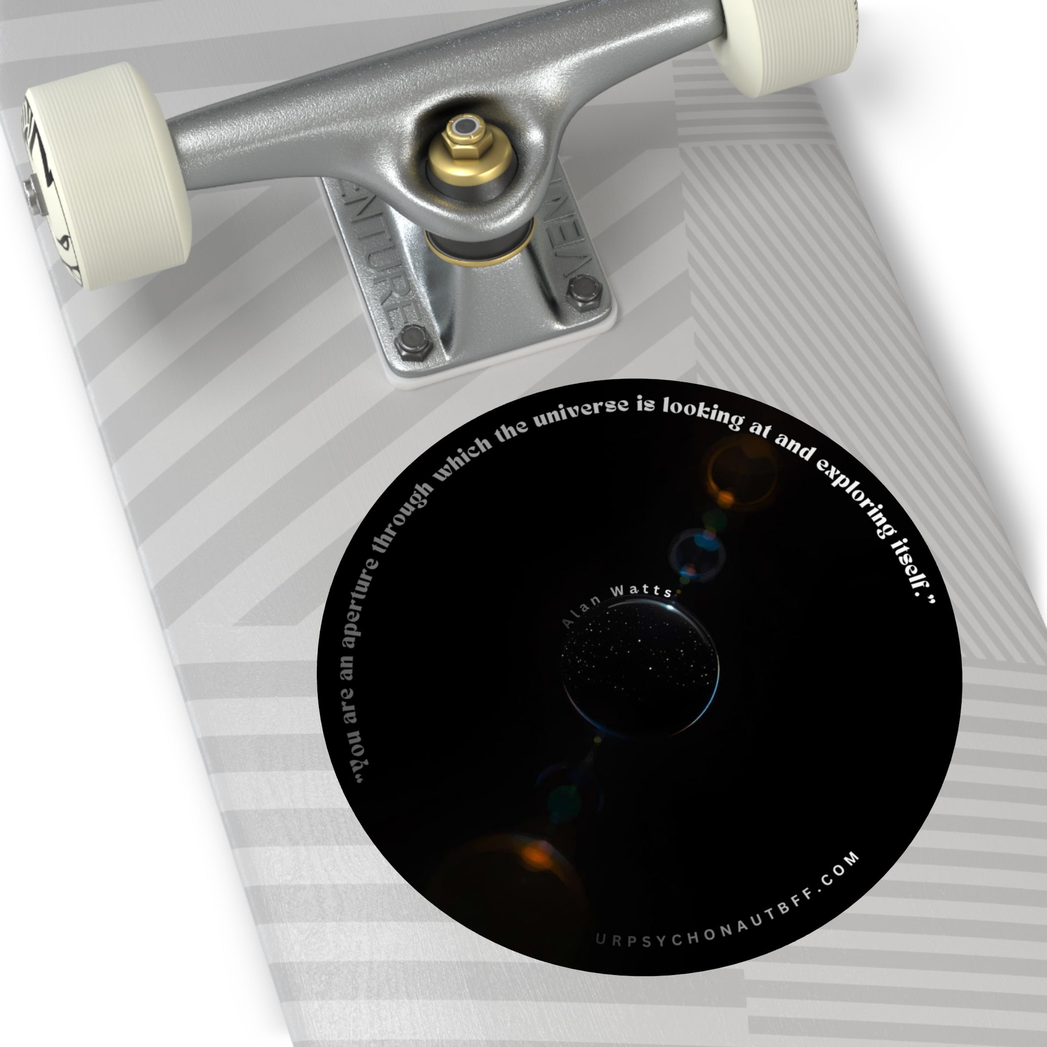 "You are an aperture" Alan Watts Quote Water Resistant Sticker