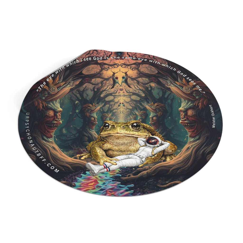 Meister Eckhart I see God Quote Water-Resistant Sticker