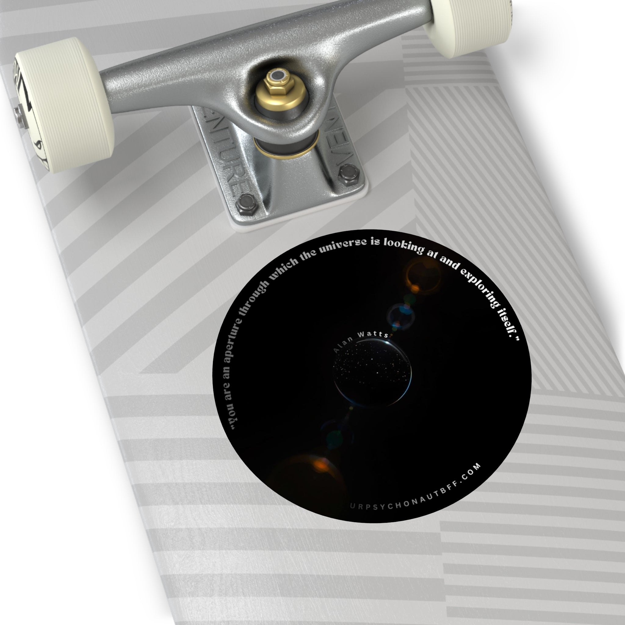 "You are an aperture" Alan Watts Quote Water Resistant Sticker