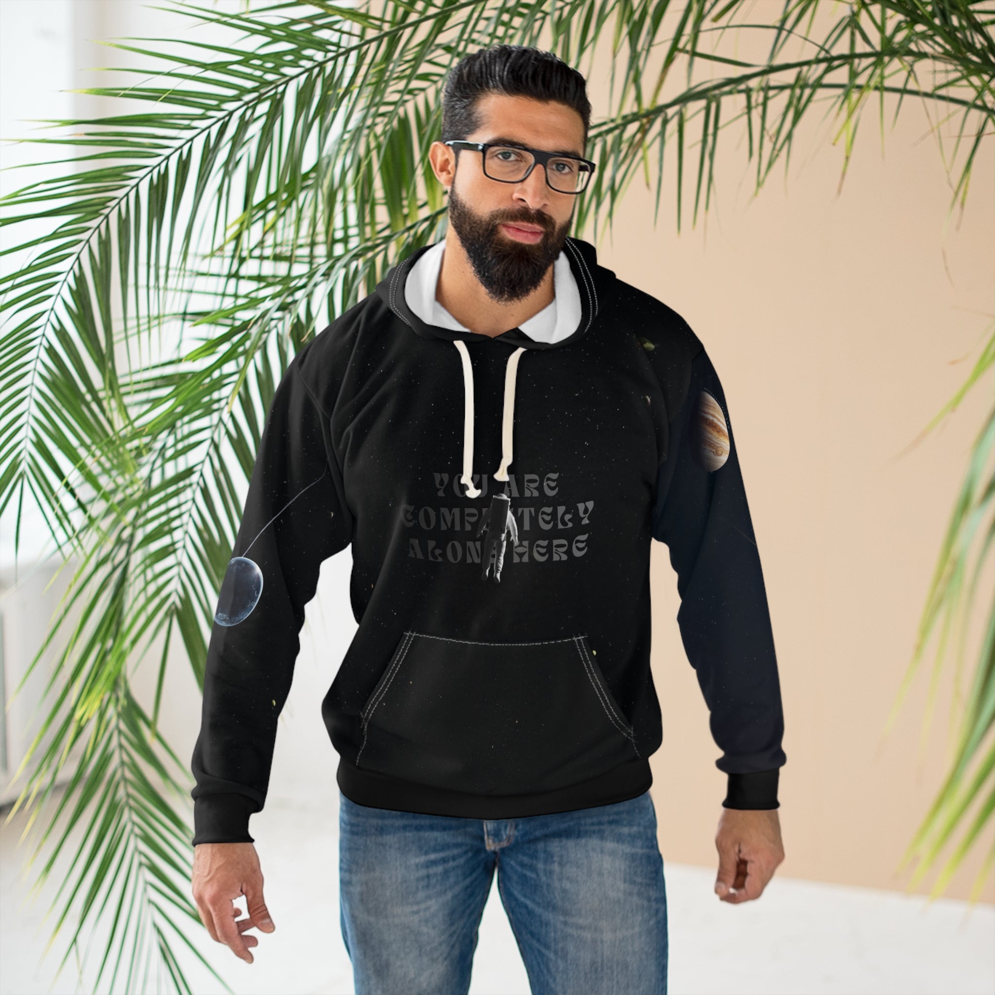 "You Are Completely Alone Here" Astronaut in Space Hoodie